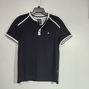 Asher Jones Men's Black Short-Sleeve Contrast Shirt